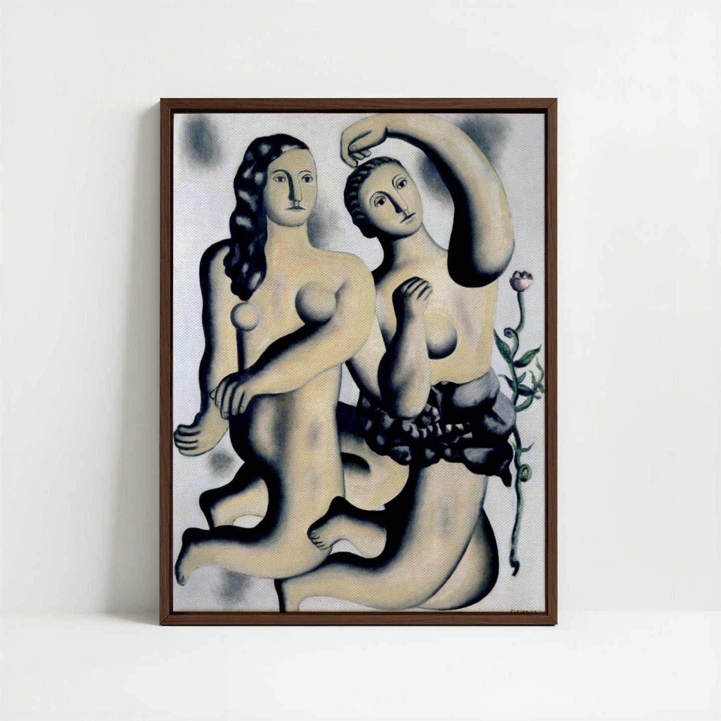 Framed Canvas - Framed canvas in dark wood color frame