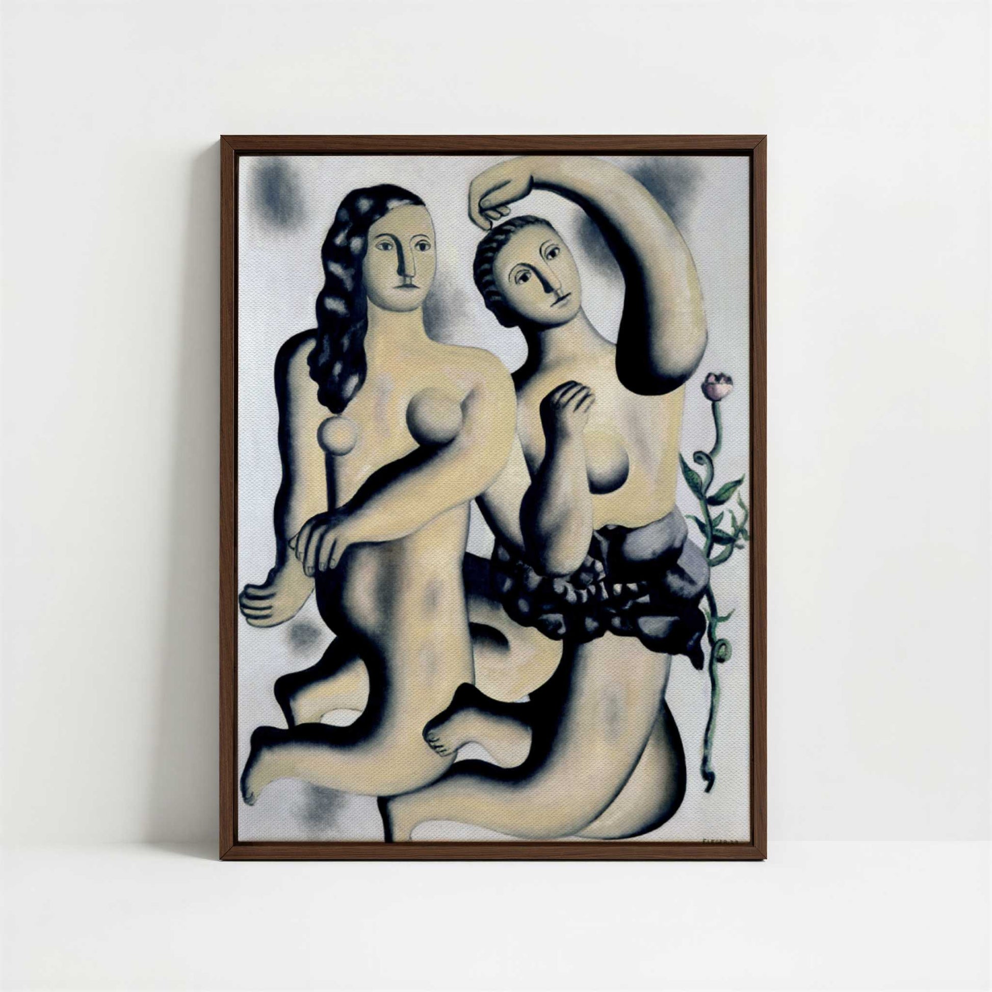 Framed Canvas - Framed canvas in dark wood color frame