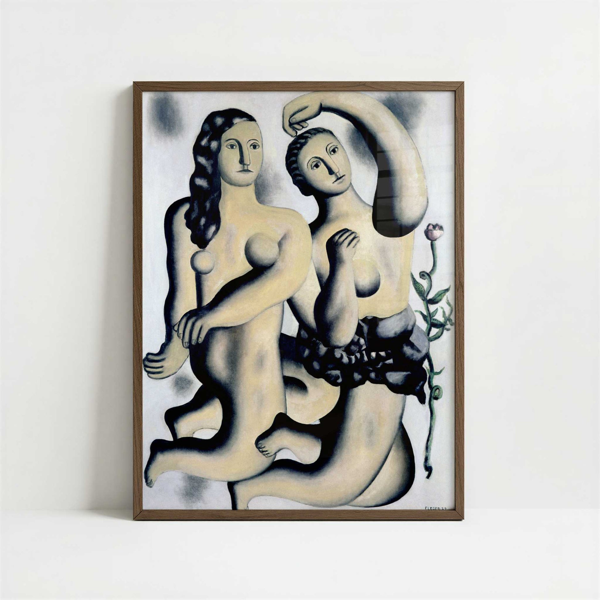The Dance (1929) by Fernand Léger – Art Print - Art print in dark wood frame