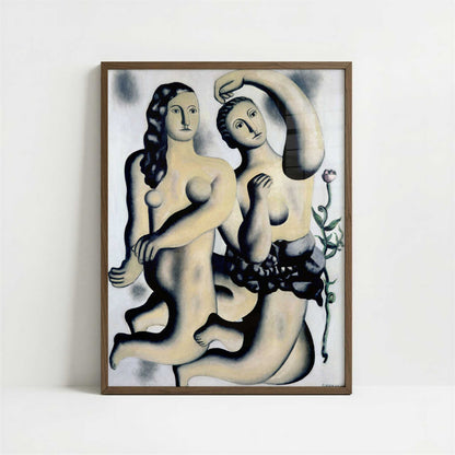 The Dance (1929) by Fernand Léger – Art Print - Art print in dark wood frame