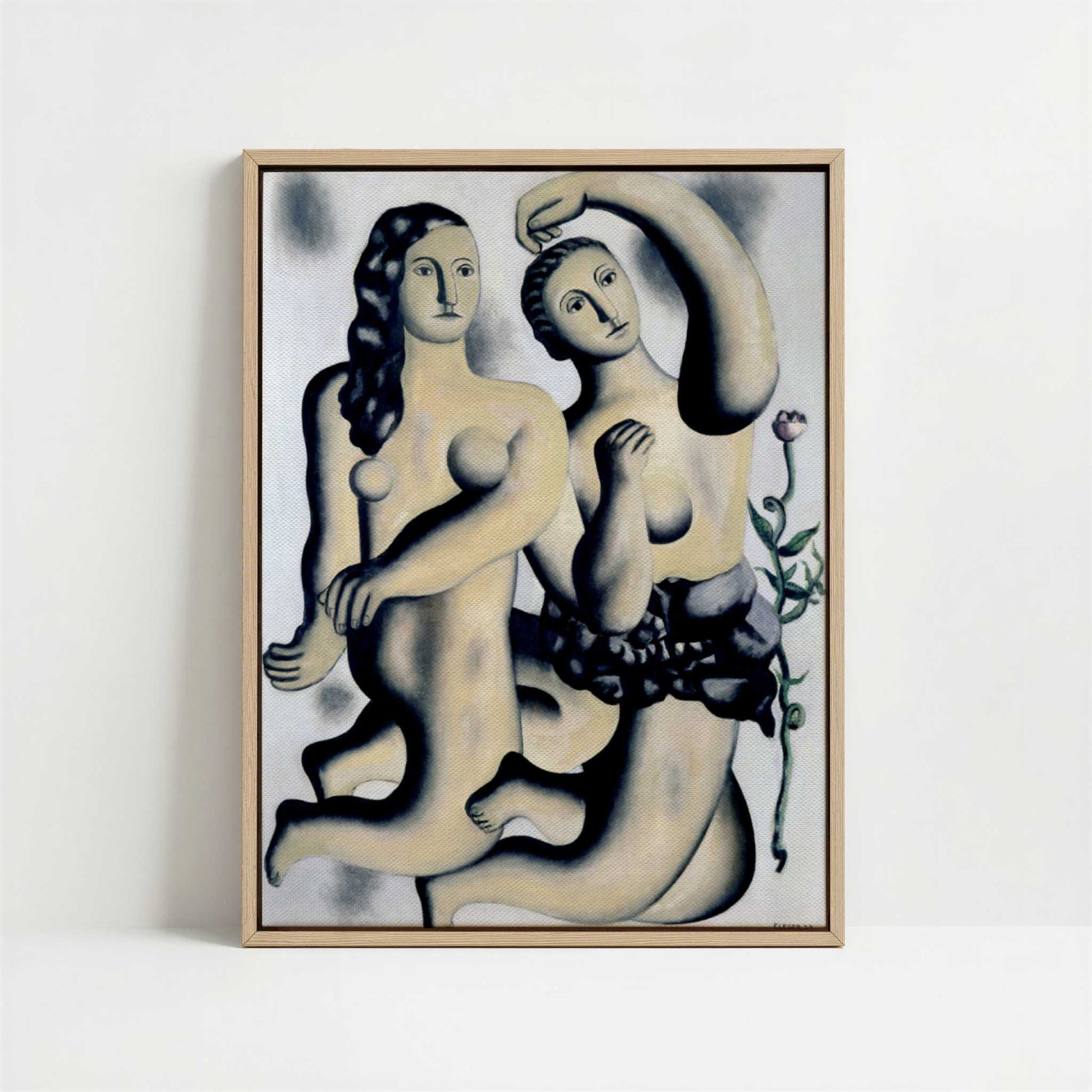 Framed Canvas - Framed canvas in oak color frame