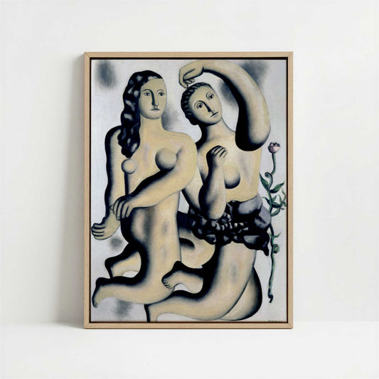 Framed Canvas - Framed canvas in oak color frame