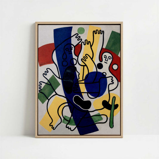 Framed Canvas - Framed canvas in oak color frame