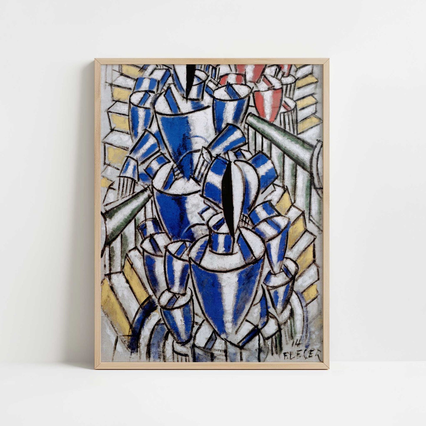 The Stairway (1914) by Fernand Léger – Art Print - Art print in oak frame