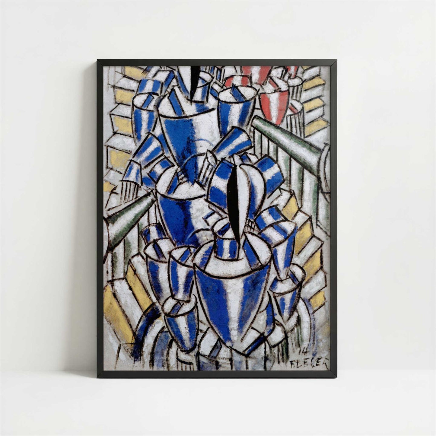 The Stairway (1914) by Fernand Léger – Art Print - Art print in black frame