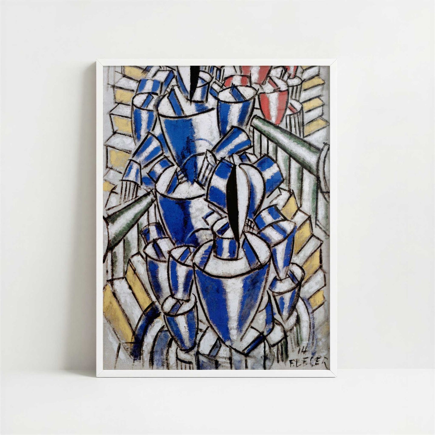 The Stairway (1914) by Fernand Léger – Art Print - Art print in white frame