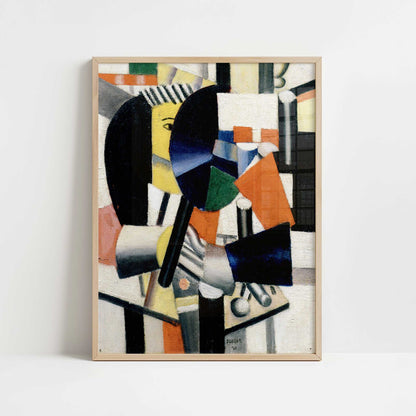 The Woman in the Mirror (1920) by Fernand Léger – Art Print - Art print in oak frame