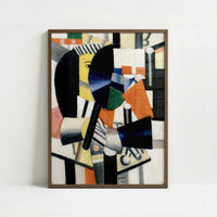 The Woman in the Mirror (1920) by Fernand Léger – Art Print - Art print in dark wood frame