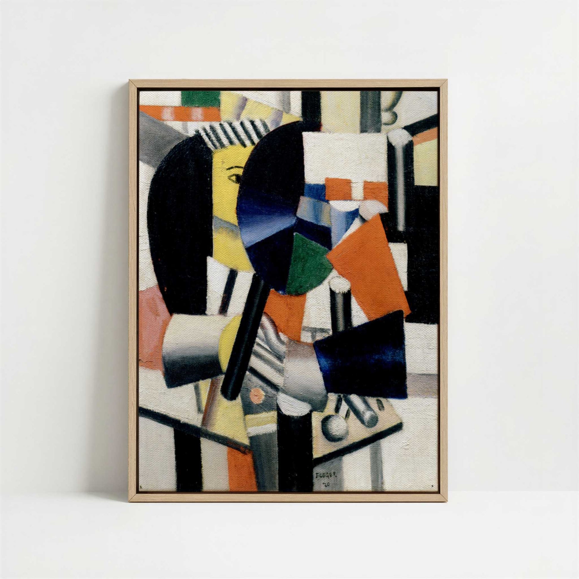 Framed Canvas - Framed canvas in oak color frame