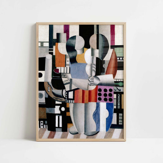 Three Figures (1921) by Fernand Léger – Art Print - Art print in oak frame