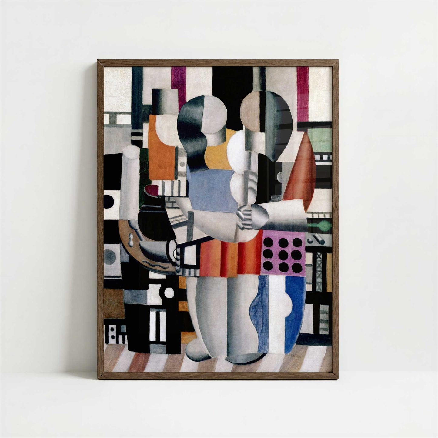 Three Figures (1921) by Fernand Léger – Art Print - Art print in dark wood frame