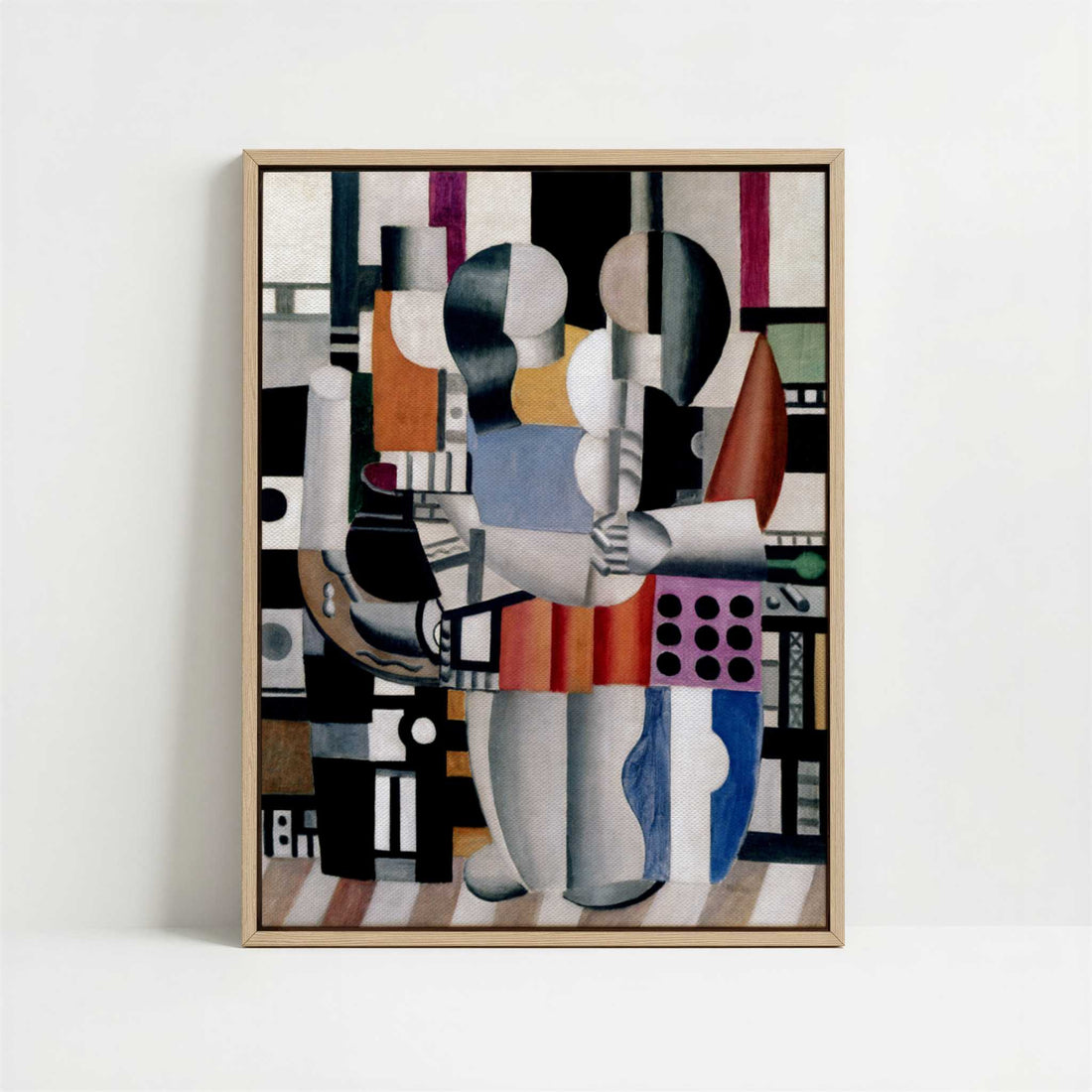 Framed Canvas - Framed canvas in oak color frame