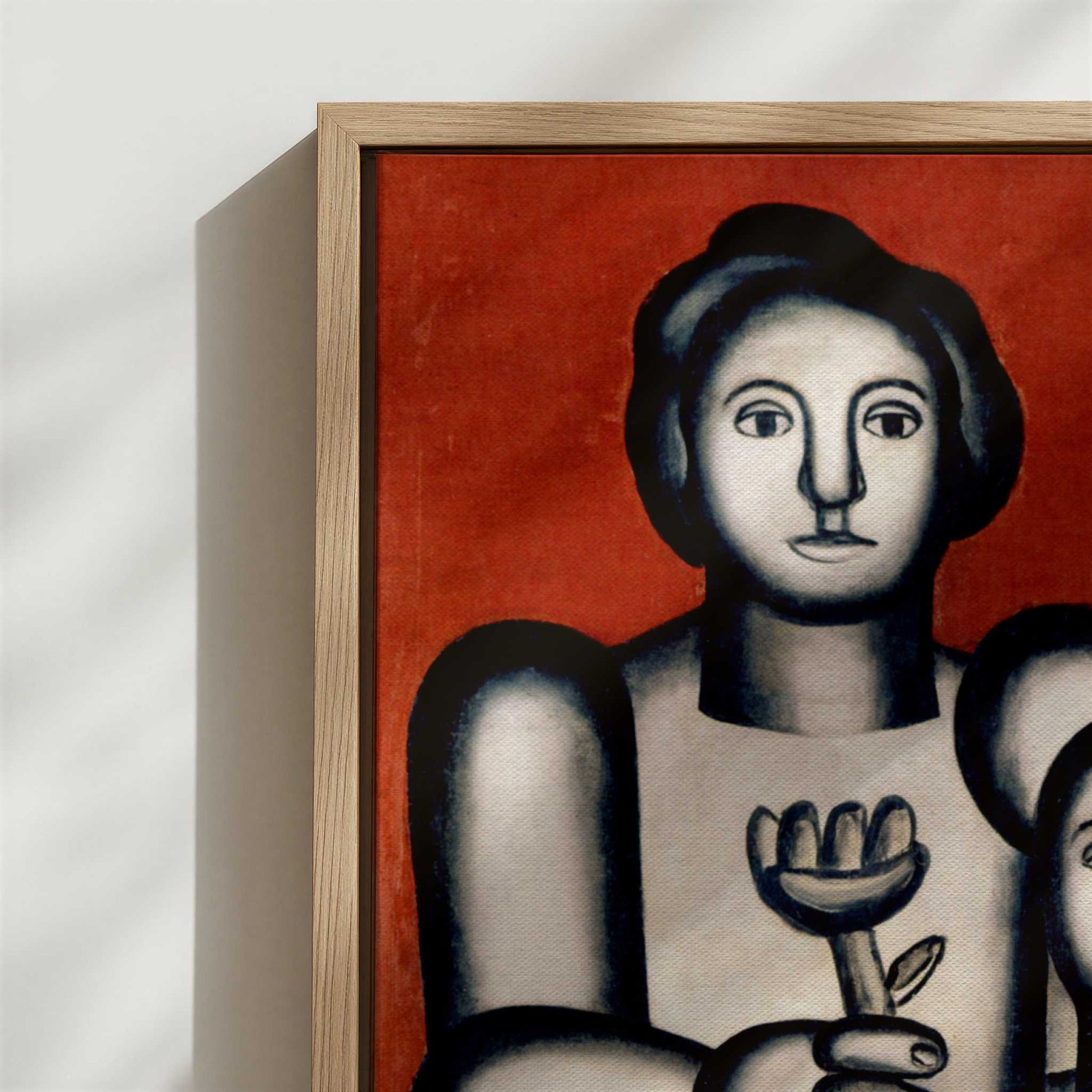 Framed Canvas - Close-up detail and texture of the framed canvas