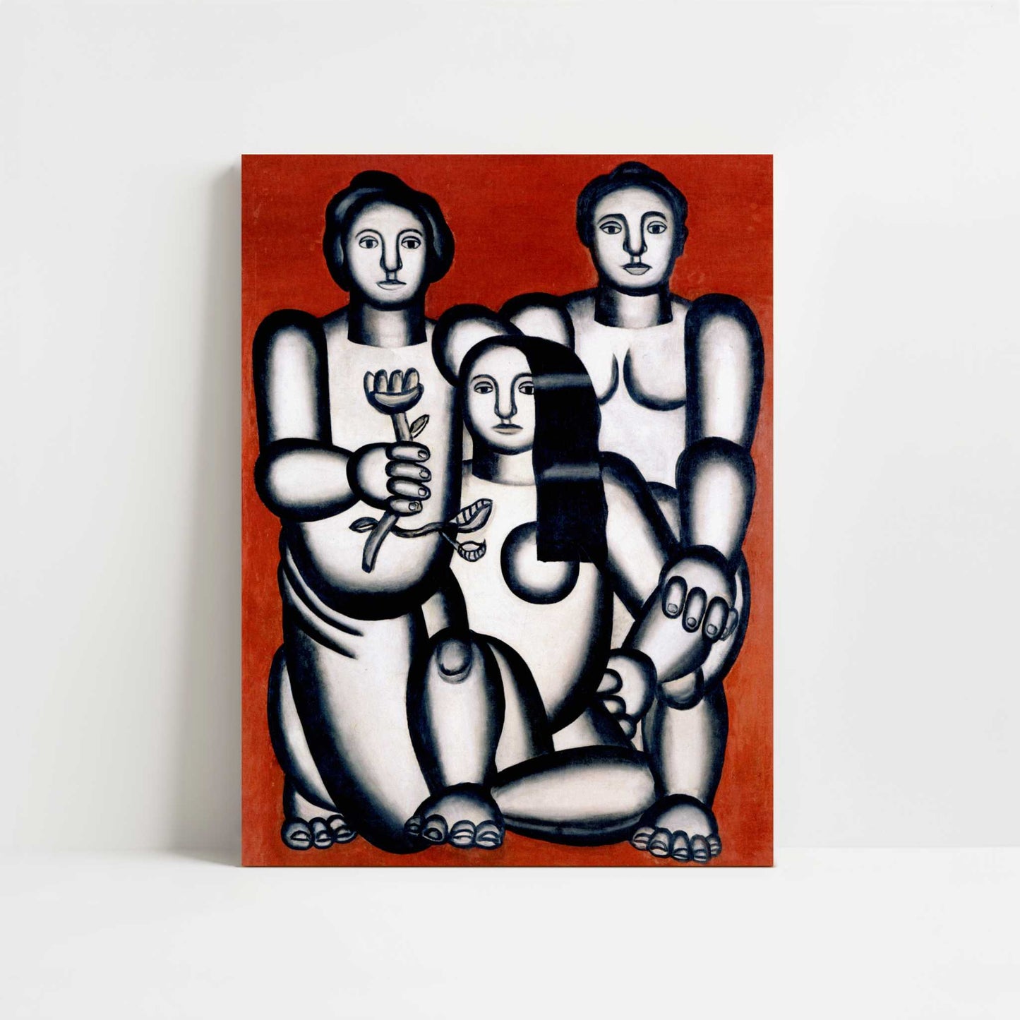 Three Women on a Red Background (1927) by Fernand Léger – Art Print - Unframed art print