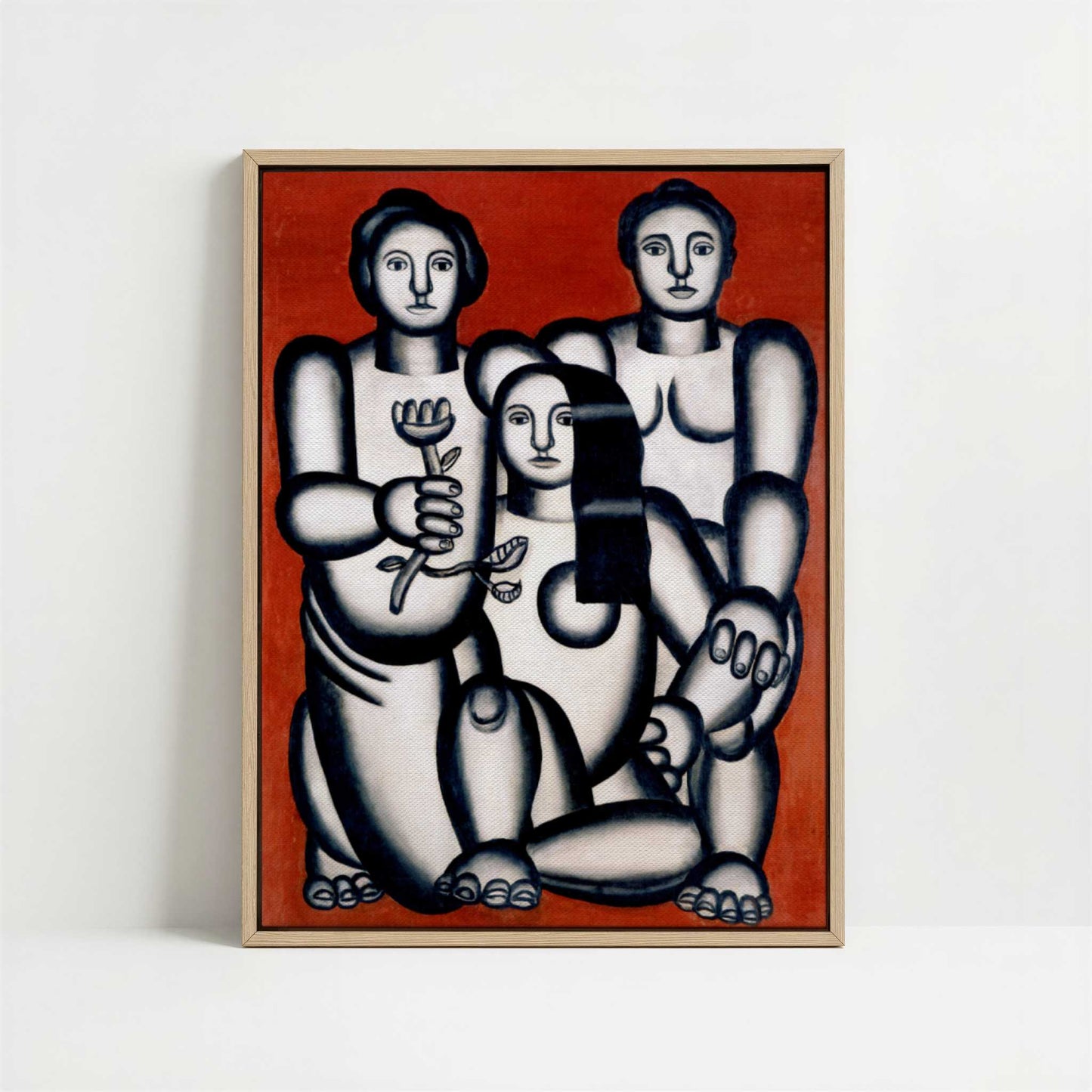 Framed Canvas - Framed canvas in oak color frame