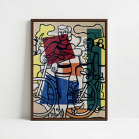 Framed Canvas - Framed canvas in dark wood color frame