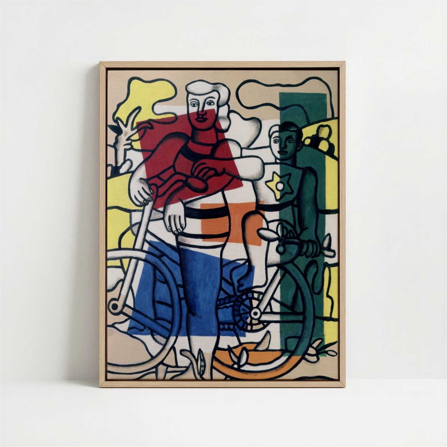 Framed Canvas - Framed canvas in oak color frame