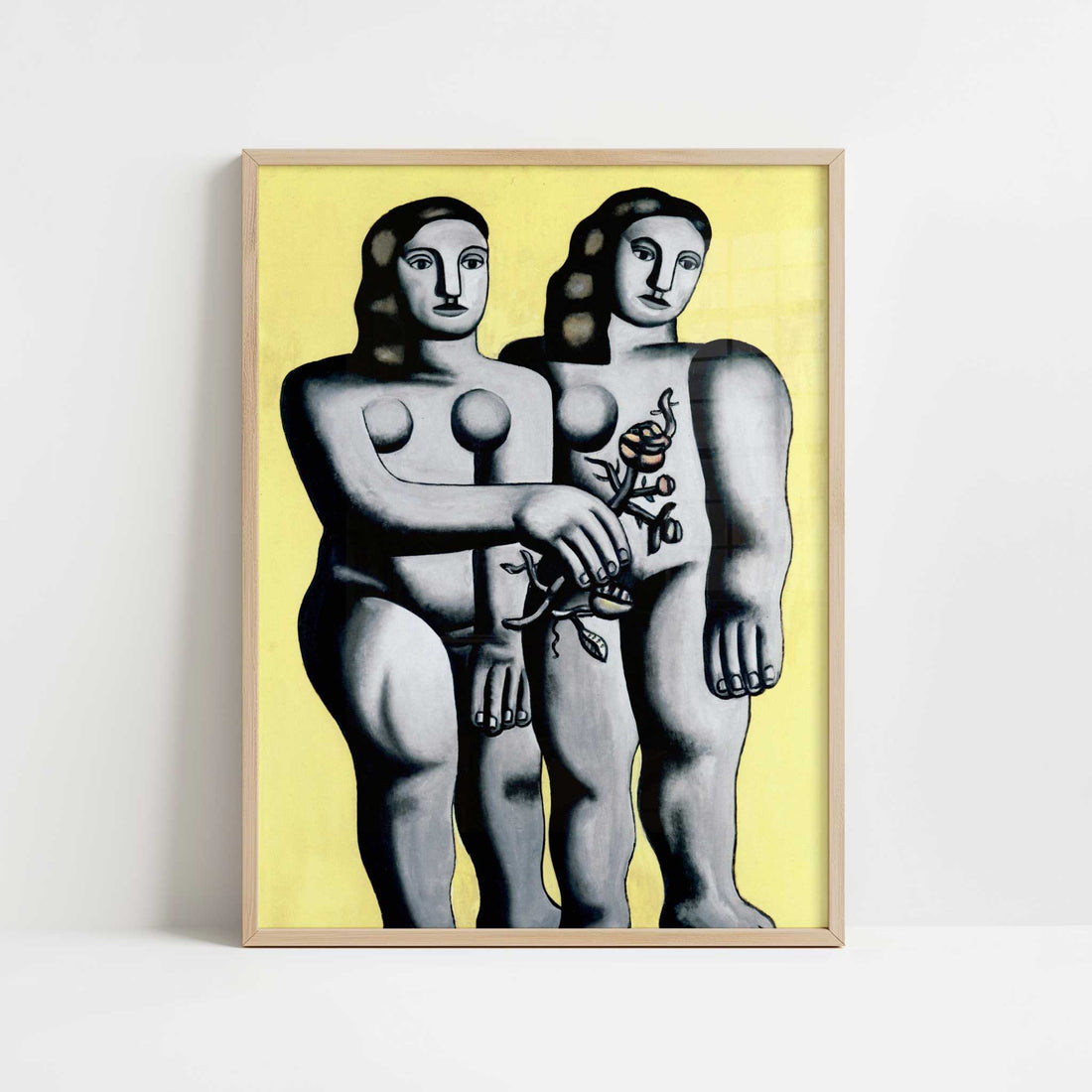 Two Sisters (1935) by Fernand Léger – Art Print - Art print in oak frame