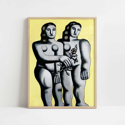 Two Sisters (1935) by Fernand Léger – Art Print - Art print in oak frame