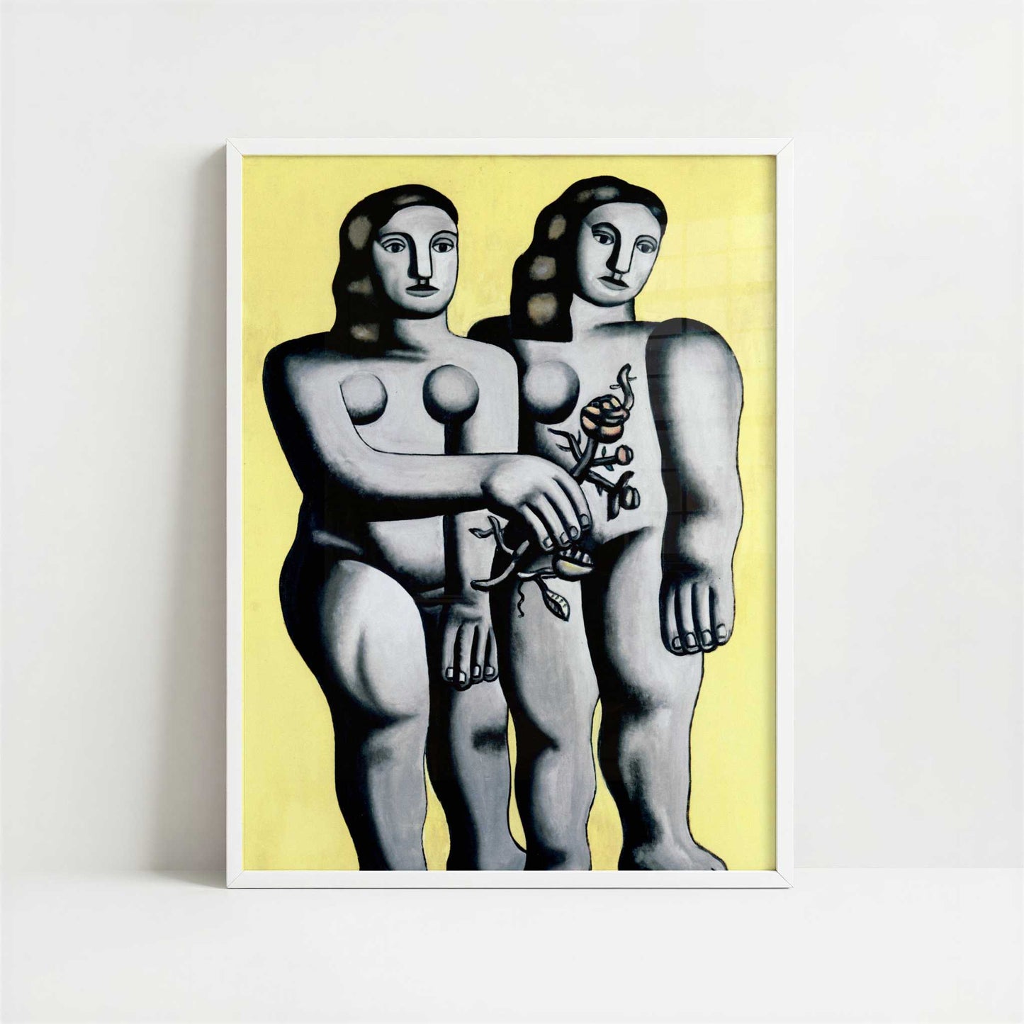 Two Sisters (1935) by Fernand Léger – Art Print - Art print in white frame