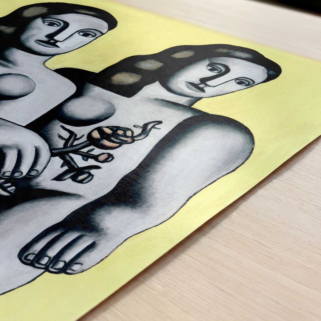 Two Sisters (1935) by Fernand Léger – Art Print - Close-up detail of the art print