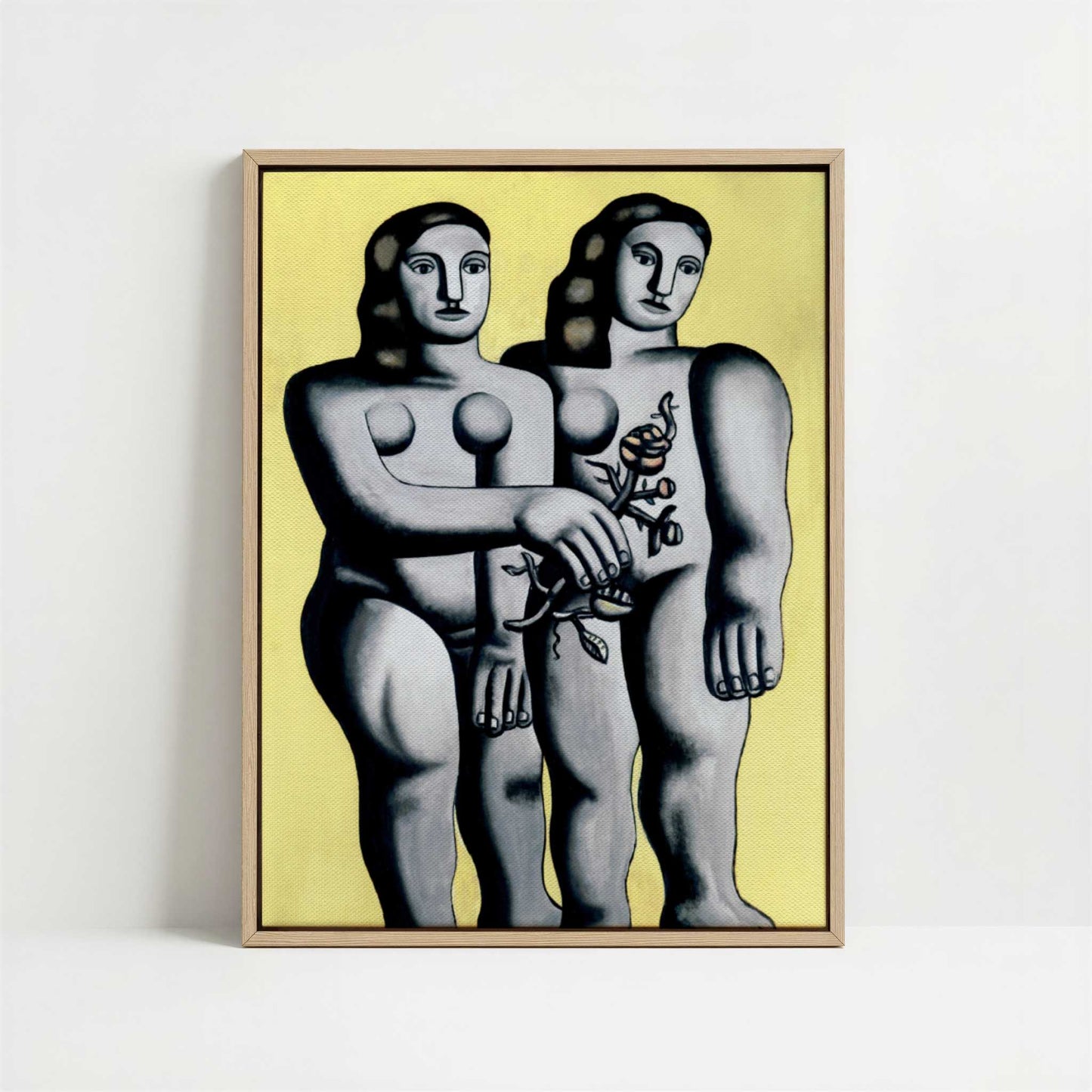 Framed Canvas - Framed canvas in oak color frame