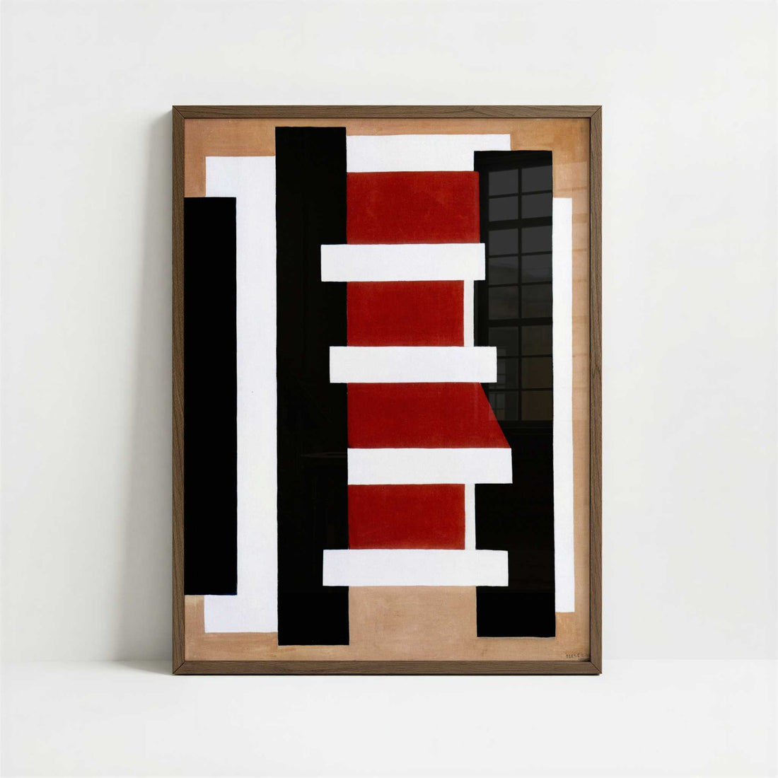 Wall Composition (1926) by Fernand Léger – Art Print - Art print in dark wood frame