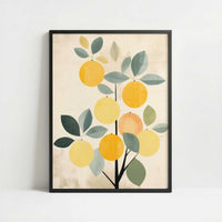 Lemon Tree in Bohemian Style - Art Print - Art print in black frame