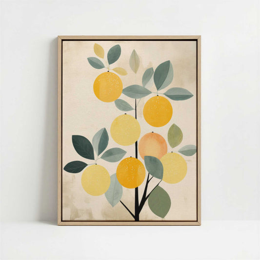 Framed Canvas - Framed canvas in oak color frame