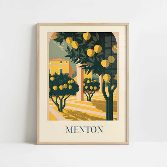Lemons from Menton, France - Art Print - Art print in oak frame