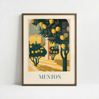 Lemons from Menton, France - Art Print - Art print in dark wood frame