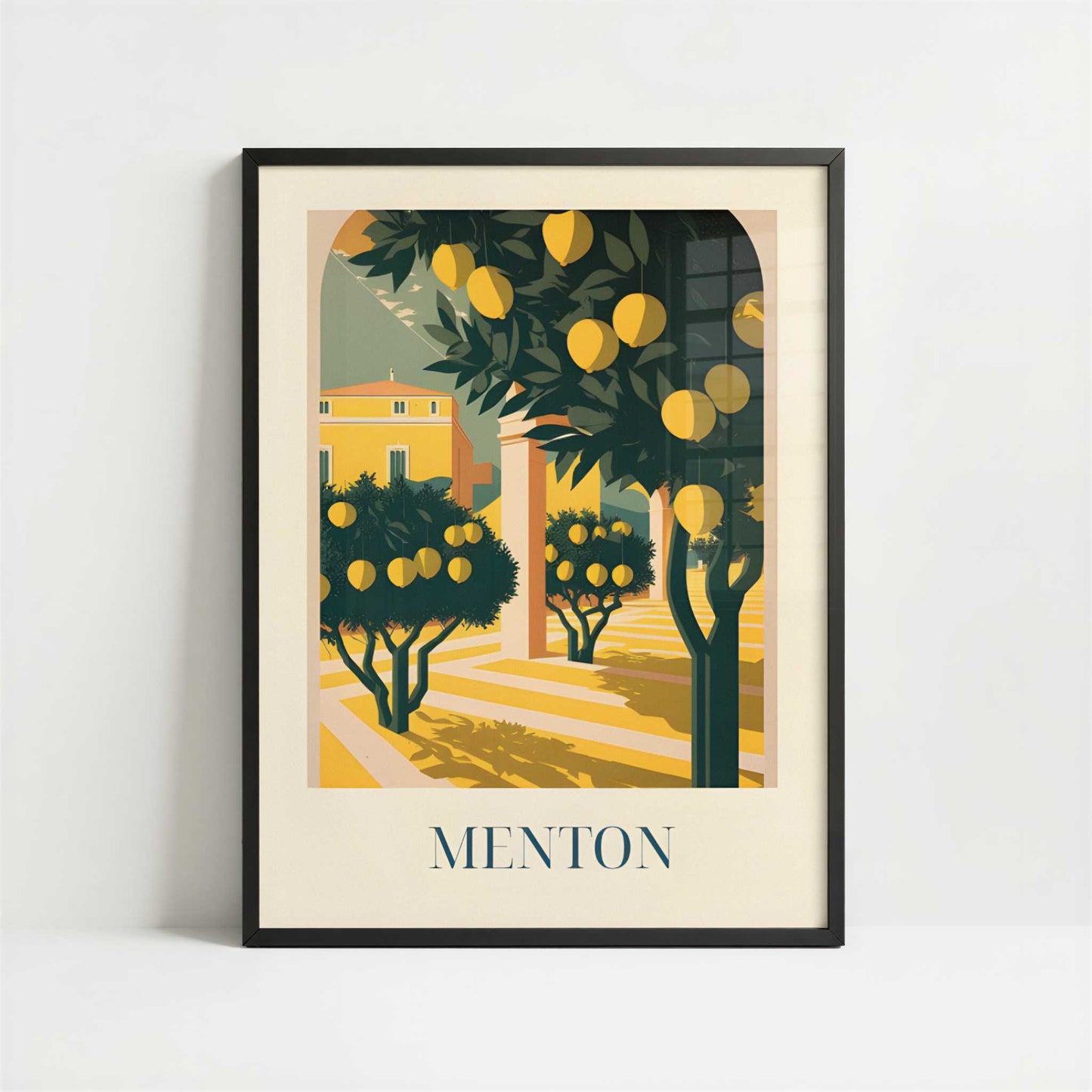 Lemons from Menton, France - Art Print - Art print in black frame