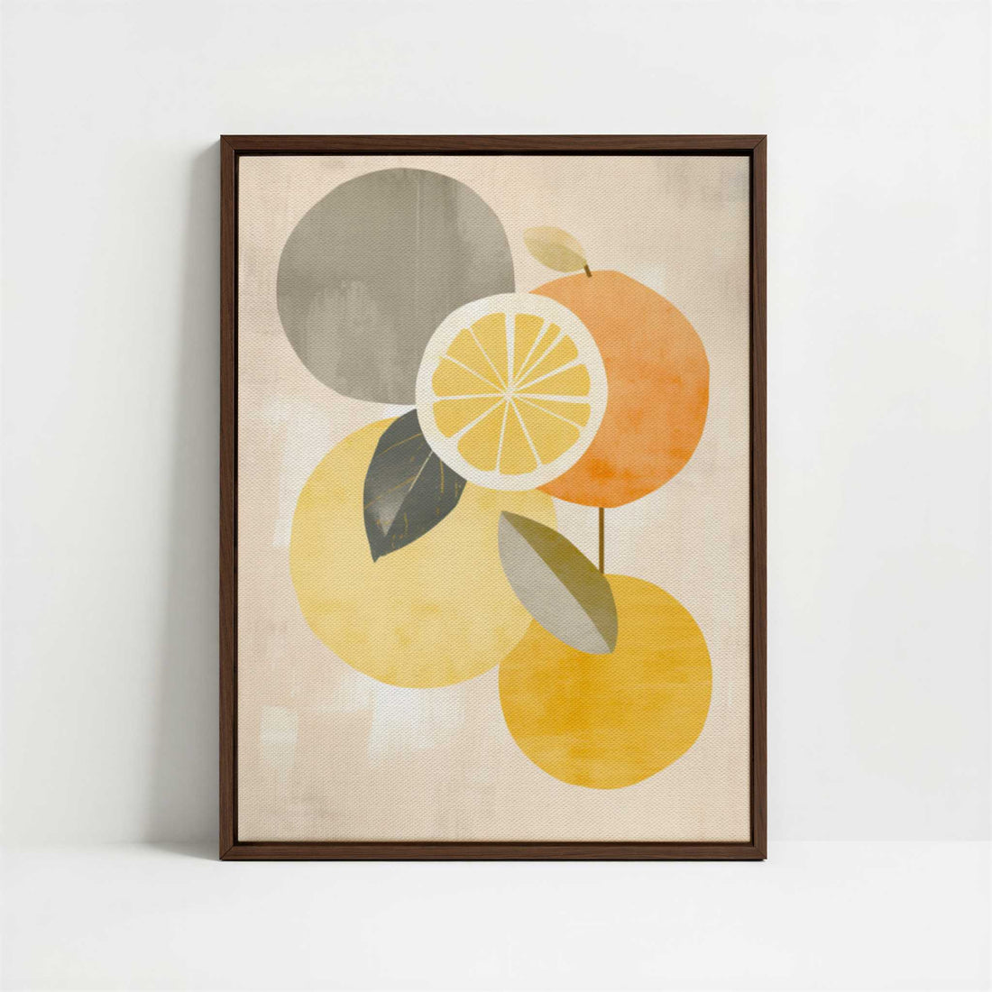 Framed Canvas - Framed canvas in dark wood color frame