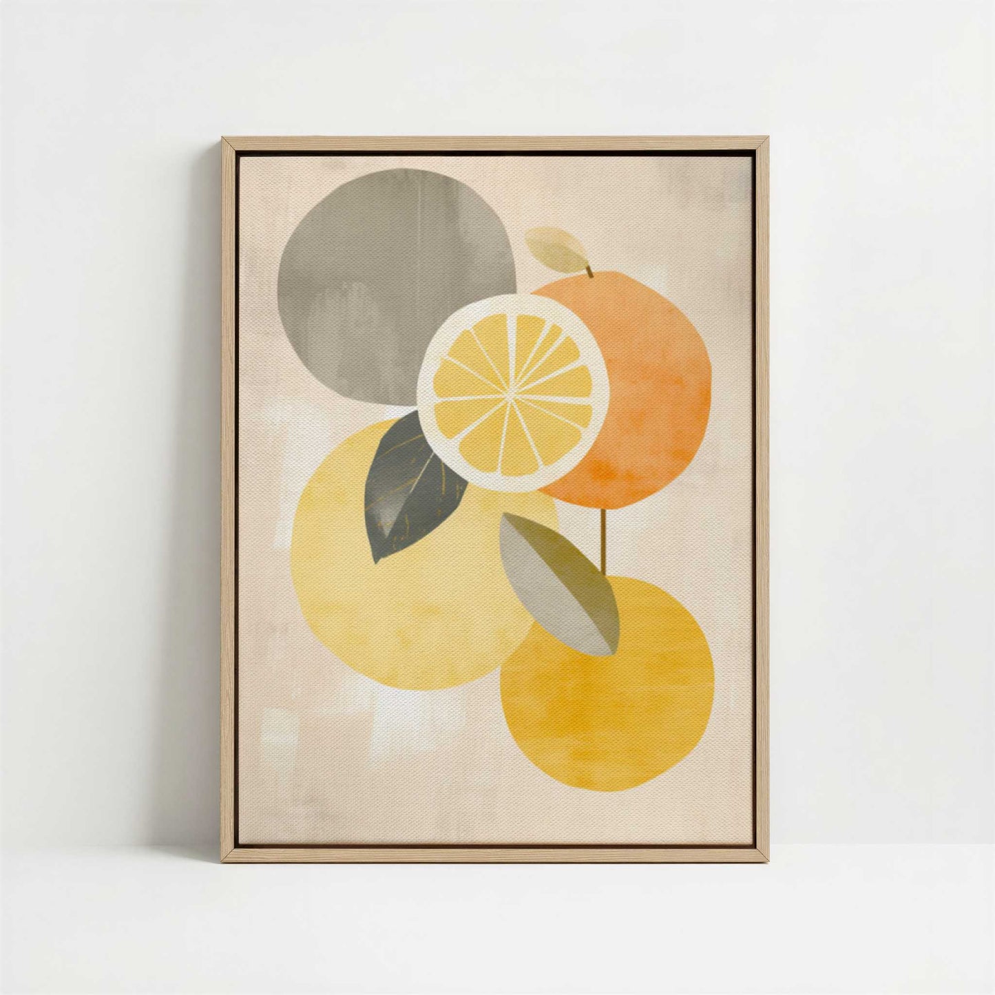 Framed Canvas - Framed canvas in oak color frame