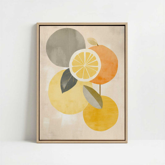 Framed Canvas - Framed canvas in oak color frame