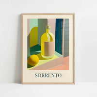 Limoncello from Sorrento, Italy - Art Print - Art print in oak frame