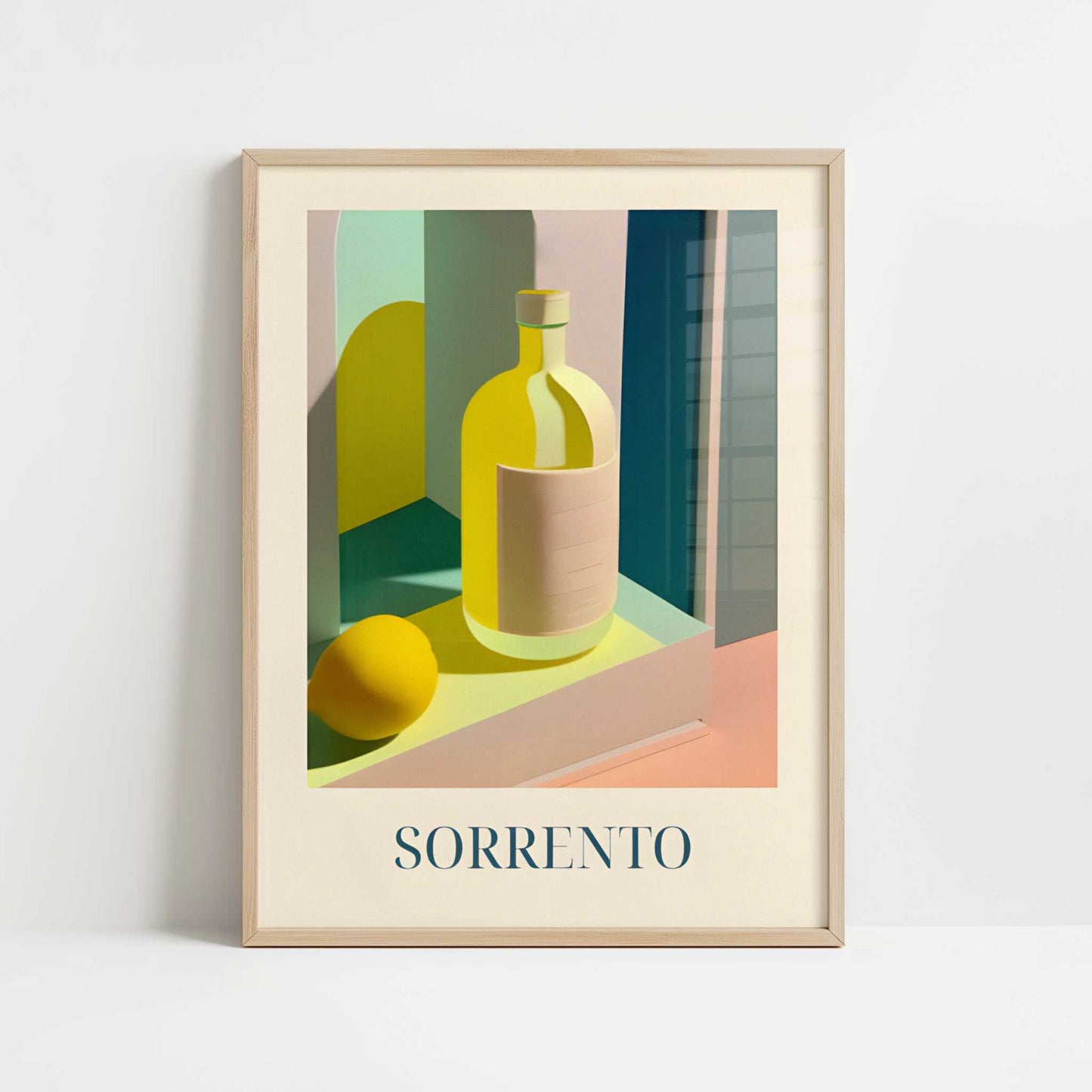 Limoncello from Sorrento, Italy - Art Print - Art print in oak frame