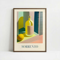 Limoncello from Sorrento, Italy - Art Print - Art print in dark wood frame