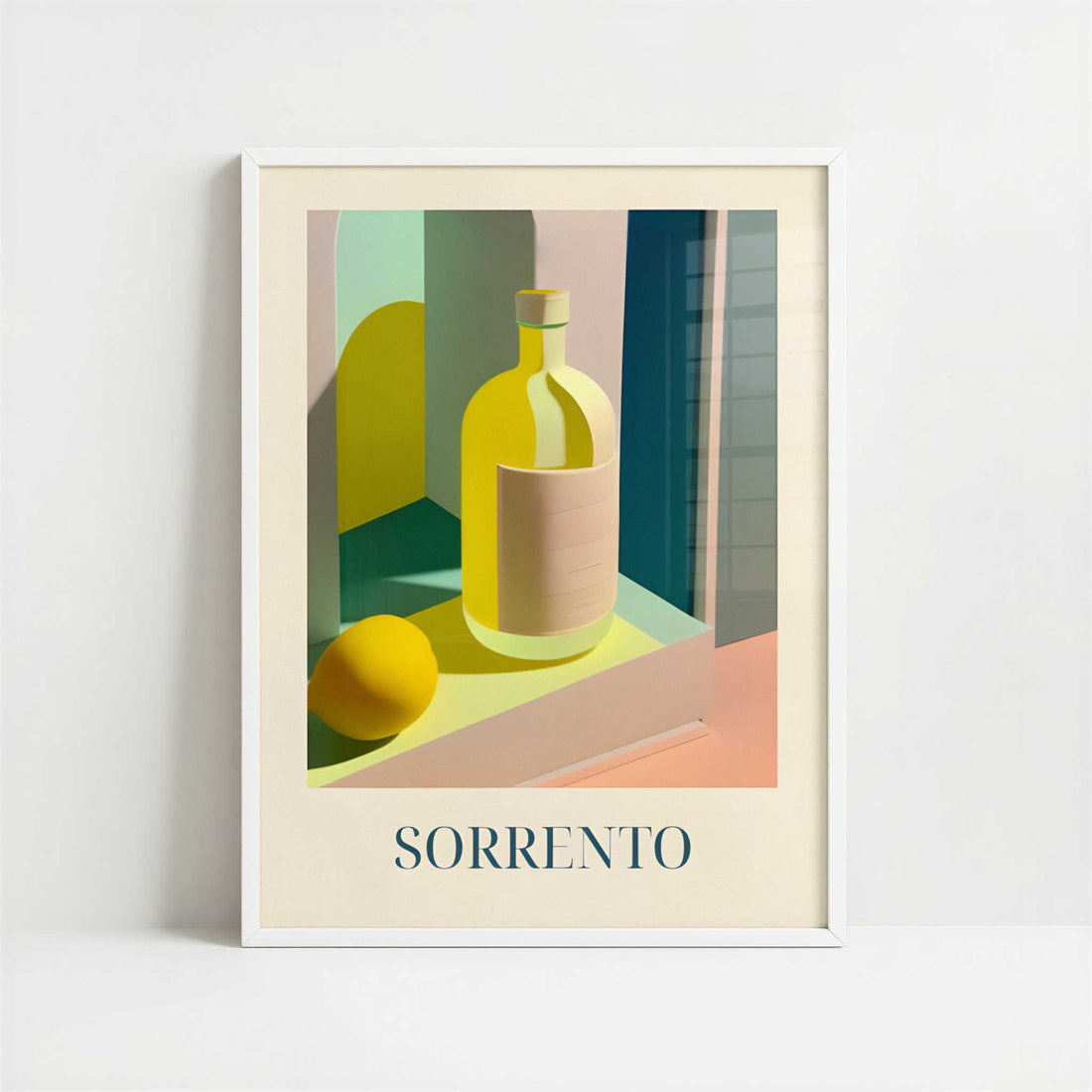 Limoncello from Sorrento, Italy - Art Print - Art print in white frame