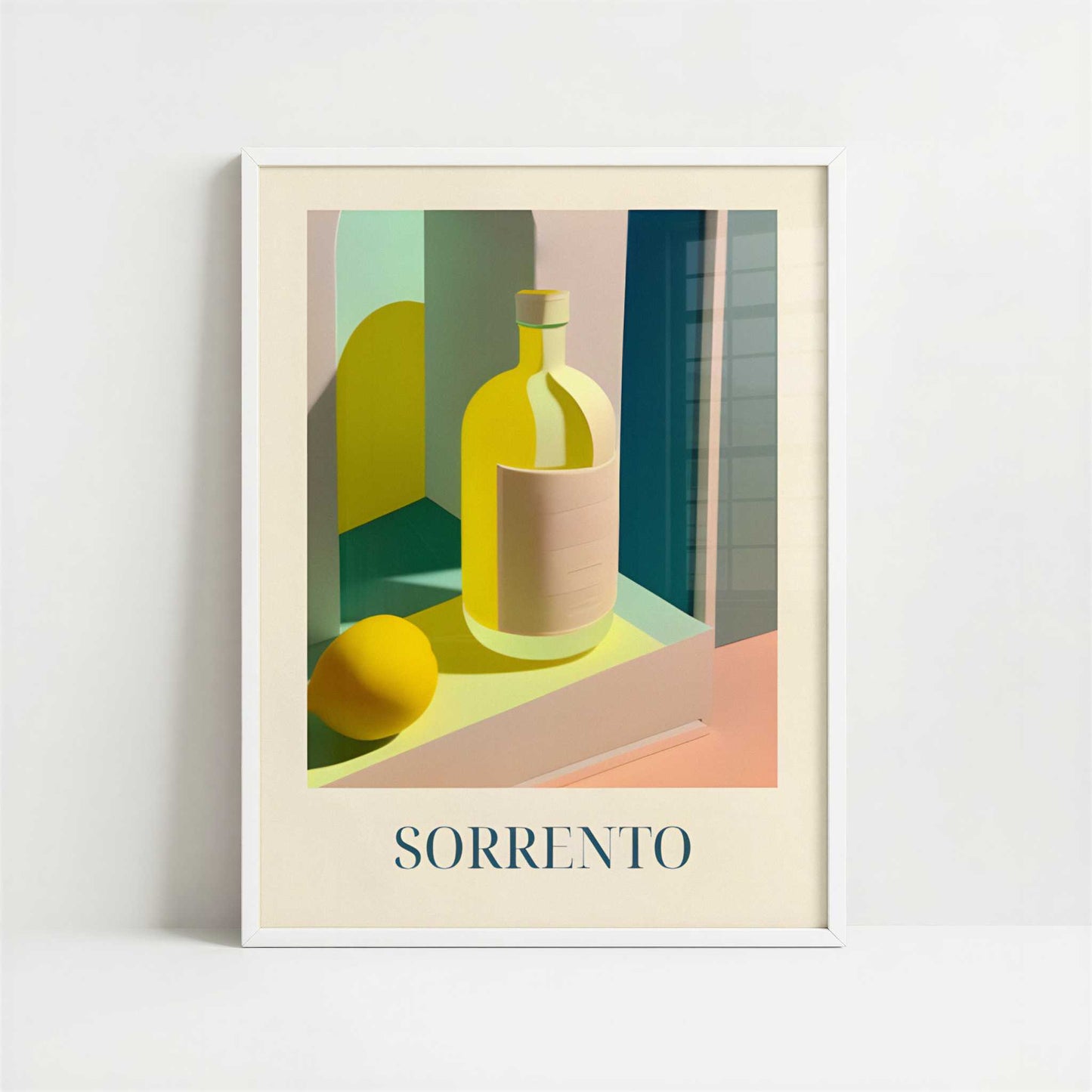 Limoncello from Sorrento, Italy - Art Print - Art print in white frame