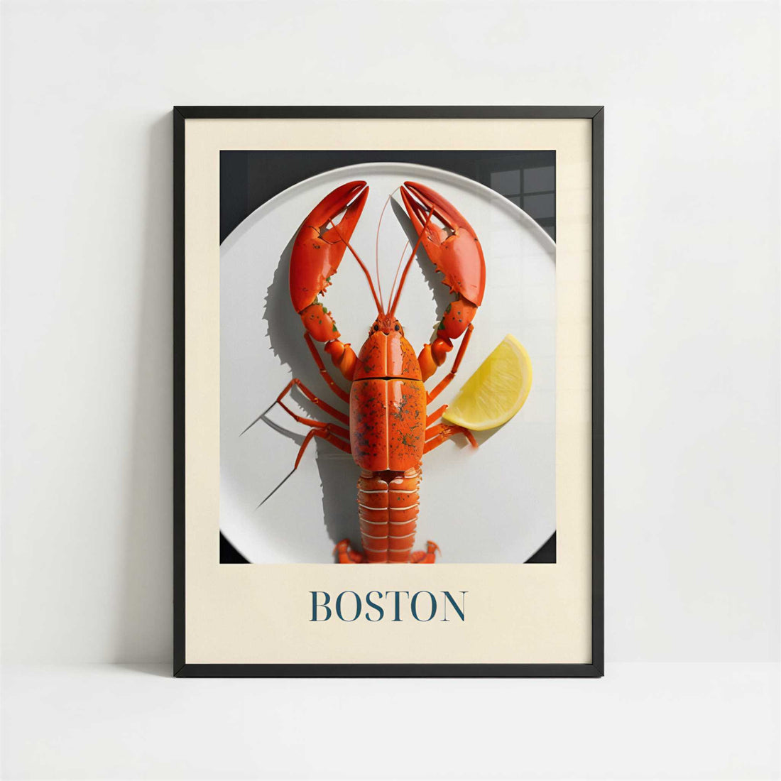 Lobster from Boston, United States - Art Print - Art print in black frame