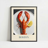 Lobster from Boston, United States - Art Print - Art print in black frame