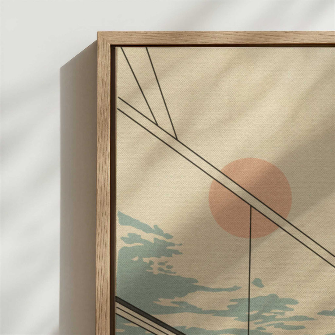 Framed Canvas - Close-up detail and texture of the framed canvas