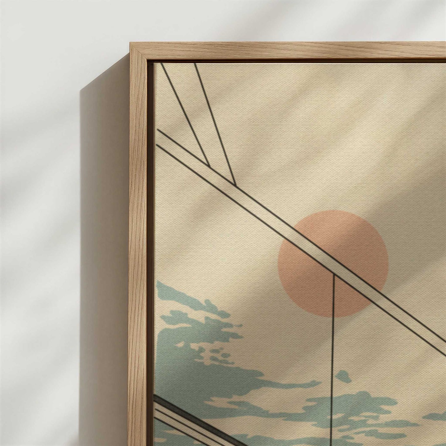 Framed Canvas - Close-up detail and texture of the framed canvas