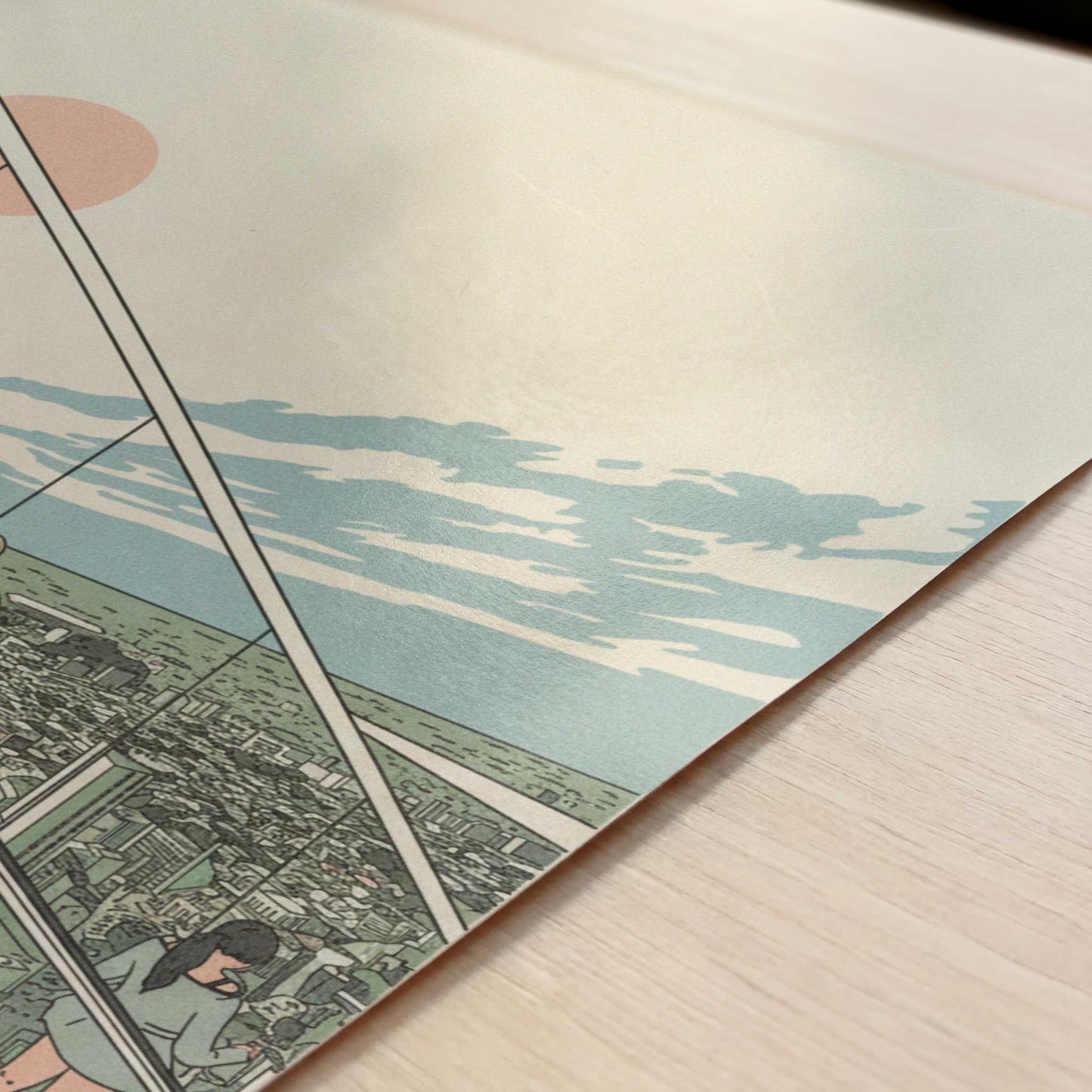 Looking Out from Shibuya Sky, Tokyo - Art Print - Close-up detail of the art print