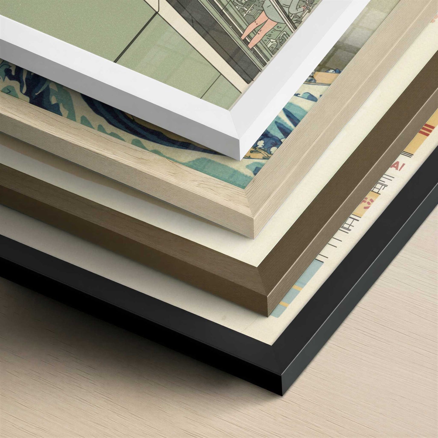 Looking Out from Shibuya Sky, Tokyo - Art Print - Close-up detail of the different frames