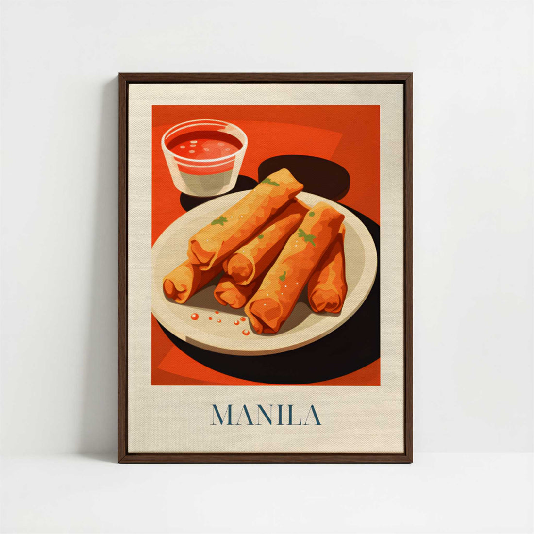 Framed Canvas - Framed canvas in dark wood color frame