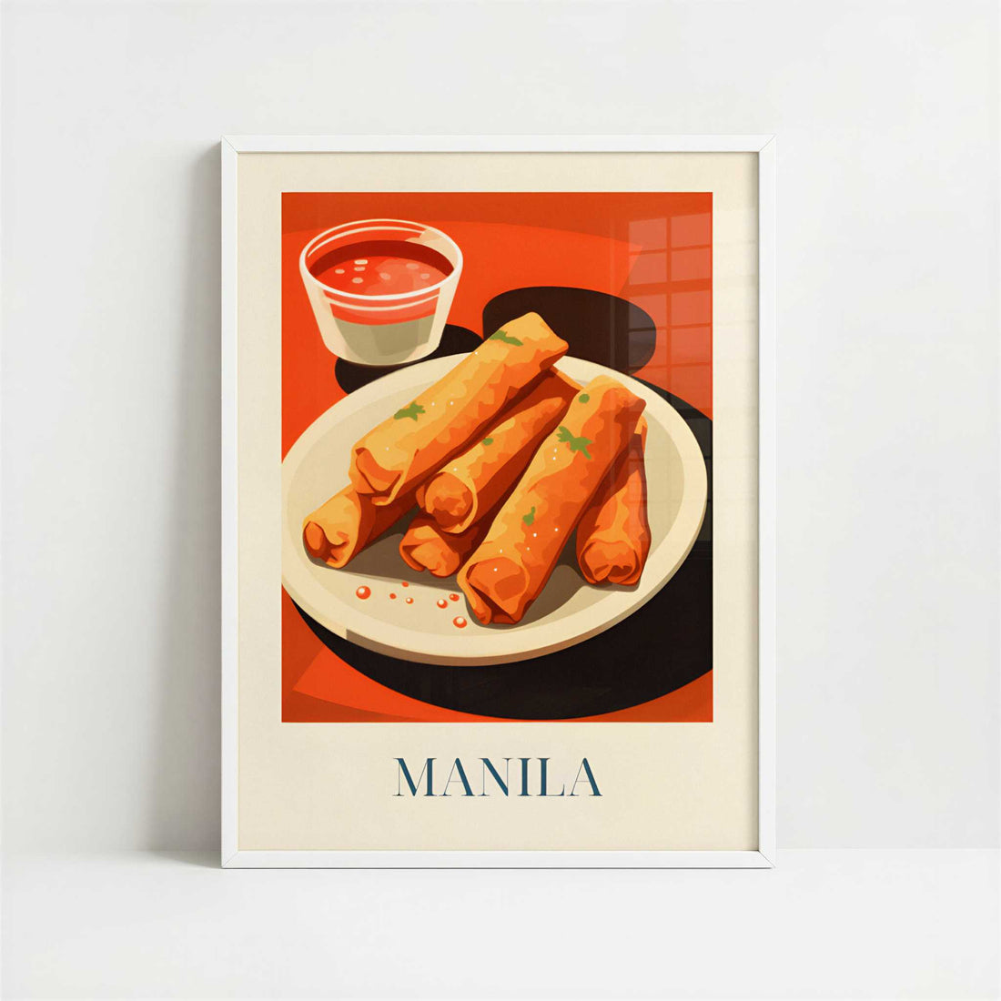 Lumpias from Manila, Philippines - Art Print - Art print in white frame