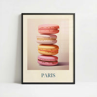 Macarons from Paris, France - Art Print - Art print in black frame