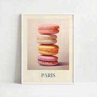 Macarons from Paris, France - Art Print - Art print in white frame